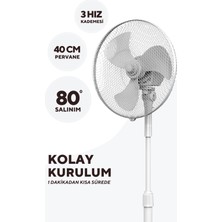 Kumtel KTF-290 Beyaz Vantilatör 16'' (3p)