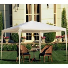 Nidage 15 - 25 kg Polyester Gazebo 3x3 300 x 300 Yarı Dikdörtgen 4 Kişilik ve Üstü Beyaz