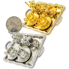 Scentu 10 Adet/takım 1: 12 Dollhouse Mobilya Minyatür Yemek Gereçleri Metal Çay Bardağı Plaka Seti (Yurt Dışından)