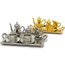 Scentu 10 Adet/takım 1: 12 Dollhouse Mobilya Minyatür Yemek Gereçleri Metal Çay Bardağı Plaka Seti (Yurt Dışından)