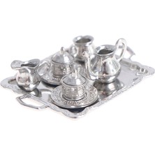 Scentu 10 Adet 1/12 Dollhouse Minyatür Gümüş Metal Çay Kahve Tepsisi Sofra Seti Cologo (Yurt Dışından)