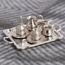 Scentu 10 Adet 1/12 Dollhouse Minyatür Gümüş Metal Çay Kahve Tepsisi Sofra Seti Cologo (Yurt Dışından)