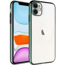 Prolysus iPhone 11 - Uyumlu Sert Pc Renkli Çerçeveli Zore Riksos Kapak-Gümüş