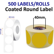 Hazır Etiketler Kuşe Renkli Zemin Baskılı 40MM Çap Etiket 500 Adet
