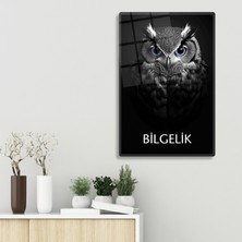 Decorita Cam Tablo | Motivasyon Serisi | Baykuş - Bilgelik | 40CM x 60CM