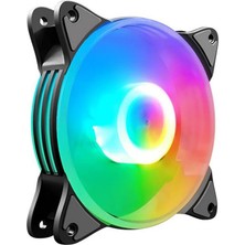 Coolmoon 4 Adet 12CM Rgb Işıklı Kasa Fanı ( 12V 6 Pin Bağlantı ) Rgb Fan Seti + Kontrolcü + Kumanda