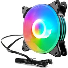 Coolmoon - 12CM Rgb Kasa Fanı Işıklı Renkli Fan 12V 6pin Bağlantı - ( Kontrolcü Olmadan Çalışmaz )