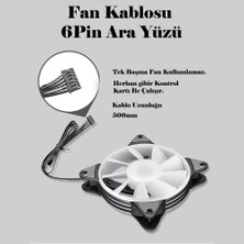 Coolmoon - 12CM Rgb Kasa Fanı Işıklı Renkli Fan 12V 6pin Bağlantı - ( Kontrolcü Olmadan Çalışmaz )