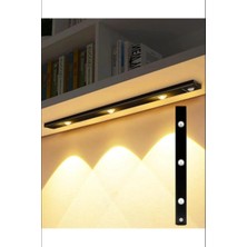 Cata Hareket Sensörlü - Dekoratif Gece Lambası - USB Şarjlı LED Aydınlatma Siyah Kasa 40 cm Şarjlı Dolap Lambası