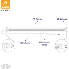 Lambaled Mutfak Tezgahı LED Aydınlatma - Beyaz Işık ( 6500K )