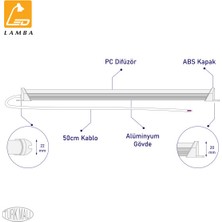 Lambaled Mutfak Tezgahı LED Aydınlatma - 150CM Gün Işığı ( 3000K )