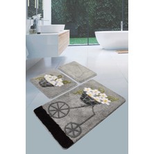 Chilai Home Alaçatı 3'lü Banyo Takımı Seti Gri