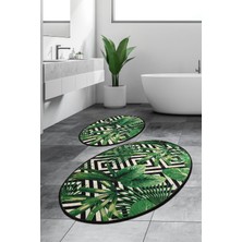Chilai Home Tropıc 2'li Set Banyo Halısı Yıkanabilir, Kaymaz Taban Djtbanyo
