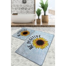 Chilai Home Be Positive Banyo Halısı 2'li Set Djtbanyo