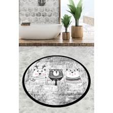Chilai Home Three Bears Çap Banyo Halısı Djt 140X140 Cm, Banyo Halısı , Banyo Paspası Yıkanabilir