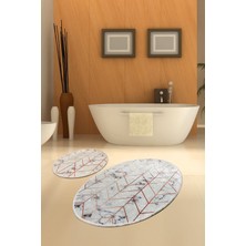 Chilai Home Morea 2'li Set Banyo Halısı Paspas Seti, Klozet Takımı Djtbanyo