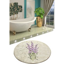 Chilai Home Lavender Dijital Çap 100 Cm Banyo Halısı Djt