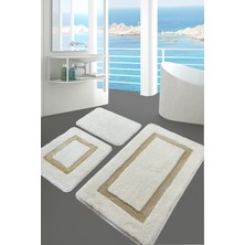 Chilai Home Quadrato 3'lü Set Klozet Takımı Banyo Paspası Taş Akrilik