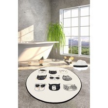 Chilai Home Cutıe Djt Çap 100 Cm Banyo Halısı