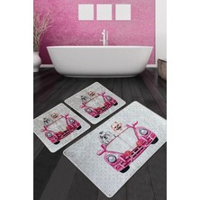 Chilai Home Dogs Vosvos Banyo Halısı 3'lü Set Djtbanyo
