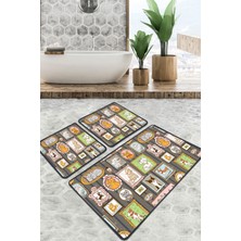 Chilai Home Callatte Banyo Halısı 3'lü Set Banyo Paspası Kaymaz Tabanlı Klozet Takımı Djtbanyo