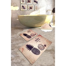 Chilai Home Ecuador 2'li Set Banyo Halısı Paspas Klozet Takımı Yıkanabilir , Kaymaz Taban Djtbanyo