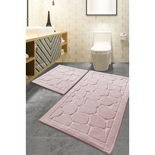 Chilai Home Lino Pudra Cotton 2'li Set 60x100 Cm 50x60 Cm Banyo Paspas Seti Tpmk