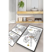 Chilai Home It Sounds So Romantıc 3'lü Set Banyo Halısı Banyo Paspası Djtbanyo