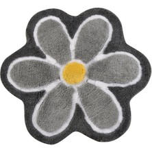 Chilai Home Flower Gri Çap 90 Cm Banyo Halısı Akrilik
