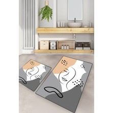 Chilai Home Smılıng Face 2'li Set Banyo Halısı Banyo Paspası Djtbanyo