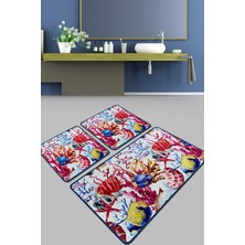 Chilai Home Under Banyo Halısı 3'lü Set Banyo Paspası Kaymaz Tabanlı Klozet Takımı Djtbanyo