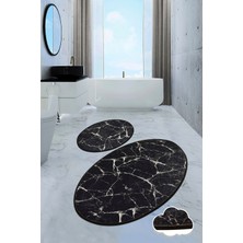 Chilai Home Marble 2'li Set Klozet Takımı Banyo Paspas Seti Halısı Djtbanyo
