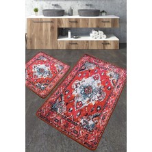 Chilai Home Authentic Banyo Halısı 2'li Set Banyo Halısı Paspas Yıkanabilir Kaymaz Djtbanyo