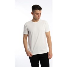 Polo State Erkek Golf Nakışlı Regular Fit Basic Tişört Beyaz