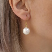 Nox Jewelry 925 Ayar Gümüş Cream Tatlısu Incisi KÜPE-14MM