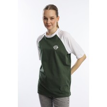 Polo State Kadın Oversize Fit Reglan Kol Basic Tişört Haki