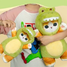 NB Market Dinazor Kostümlü 25CM Sevimli Kedi Peluş Oyuncak