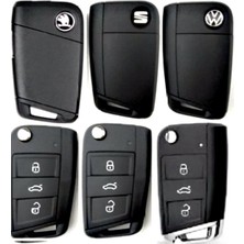 Renk Store Volkswagen Seat Skoda Sustalı Silikon Oto Anahtar Kılıfı