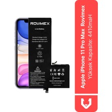 Rovimex Apple iPhone 11 Pro Max Batarya Pil- Yüksek Kapasite 4410 Mah
