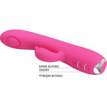 Lilitu Shop USB Şarjlı 3 Emme ve 12 Titreşim Fonksiyonlu 19,8 cm Teknolojik Vibratör- Regina