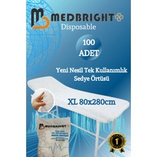 Med Bright Tek Kullanımlık 80*280 100 Adet Ekstra Uzun Sedye Örtüsü