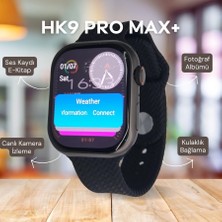 Qifit Watch 9 Hk9 Pro Max Plus+ Kulaklık ve Galeri Özellikli V3 Amoled (3 Kordon)