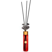 Missi 190 ml Kırmızı Cam Şişe Çiçek Seramik Taş Bambu Çubuklu Gardenya Oda Kokusu