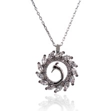Neva Jewelry Taşlı Yuvarlak Tavus Kuşu Kolye