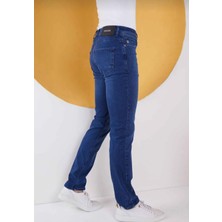 Lina Trend Erkek Mavi Düz Klasik Rahat Kesim Regular Fit Likralı Kot Jeans