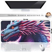 Evet Uygun 70X30CM Büyük Boy Kaymaz Kauçuk Taban Dikişli Kenar Gaming Oyuncu Mousepad Xl Ejder