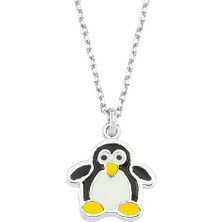 Altın Sepeti Gümüş Penguen Kolye