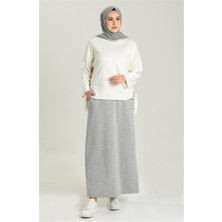 Bwest Beli Bağlamalı Cepli Spor Etek - 00152 - Gri