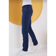 Lina Trend Erkek Lacivert Düz Klasik Rahat Kesim Slim Fit Likralı Kot Jeans