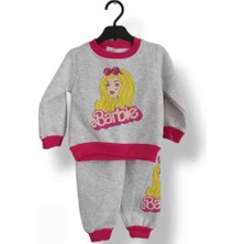 Asil Öztürk Baby & Kids Kız Bebek Çocuk Alt Üst Eşofman Takımı Kışlık 3 Ip Şardonlu Barbie Model